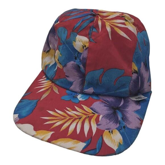 Kings Dominion Floral Long Bill OSFA Vintage 80s Hat Cap Amusement Park - Picture 1 of 5